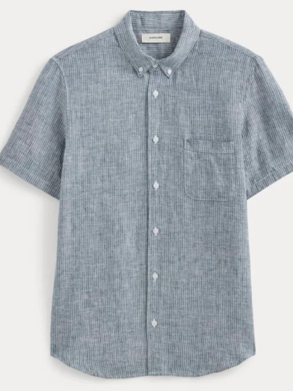 Everlane The Classic Short-Sleeve Shirt Linen Size Small Blue